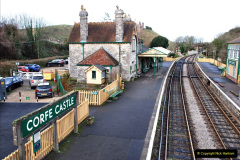 2022 January 07 Corfe Castle & Norden. Emergency recovery test with DMU & 08 as Thunderbird & Track Work