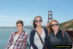 Mother with her two daughters at Golden Gate Bridge.
