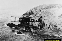 circa 1932:  The British aviator, Amy Johnson, flying her plane, 'The Seafarer'.  (Photo by Hulton Archive/Getty Images)