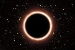 This artist’s impression shows the path of the star S2 as it passes very close to the supermassive black hole at the centre of the Milky Way. As it gets close to the black hole the very strong gravitational field causes the colour of the star to shift slightly to the red, an effect of Einstein’s general theory of relativity. In this graphic the colour effect and size of the objects have been exaggerated for clarity.