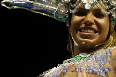 RIO DE JANEIRO, BRAZIL - FEBRUARY 16: A member of the Grande Rio samba school dances along on their parade as part of the 2010 Carnival on February 16, 2010 in Rio de Janeiro, Brazil. (Photo by Rodrigo Coca/LatinContent via Getty Images)