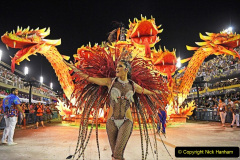 LKS 20200224 A member of the Uniao da Ilha samba school performs during the first night of Rio's Carnival parade at the Sambadrome Marques de Sapucai in Rio de Janeiro, Brazil on February 24, 2020. LEHTIKUVA / AFP Carl de Souza