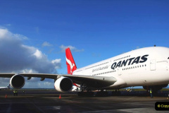 AUCKLAND, NEW ZEALAND - OCTOBER 10:  A Qantas A380 Airbus is berthed alongside the new pier at Auckland International Airport October 10, 2008 in Auckland, New Zealand. The promotional visit by the worlds largest passenger jet is timed to coincide wit