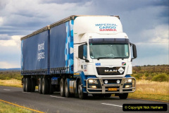 Omaheke, Namibia - February 11, 2020: Semi-trailer truck MAN TGS 26.440 at the interurban road.