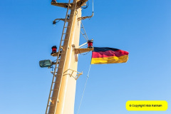 German flag on ferry boat